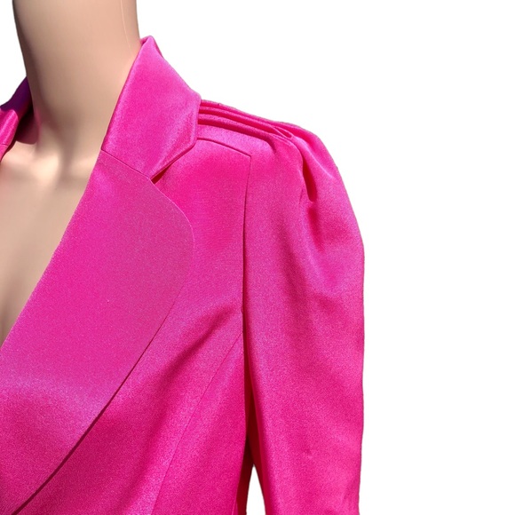 Jean Louis Scherrer bright pink blazer jacket with shoulder detailing Sz 4 - Picture 3 of 13